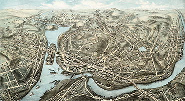 1876 map of Norwich Connecticut